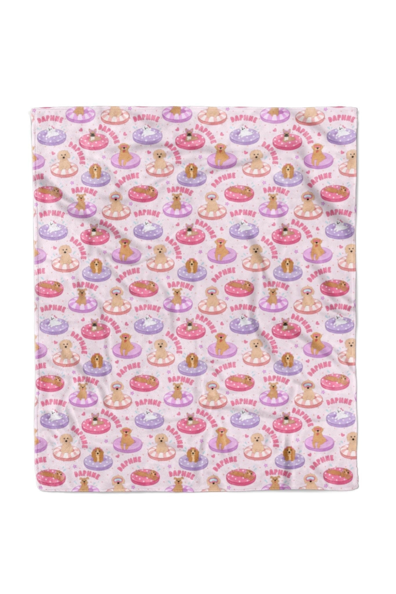 Personalized Kids Blanket | Poolside Pups Pink