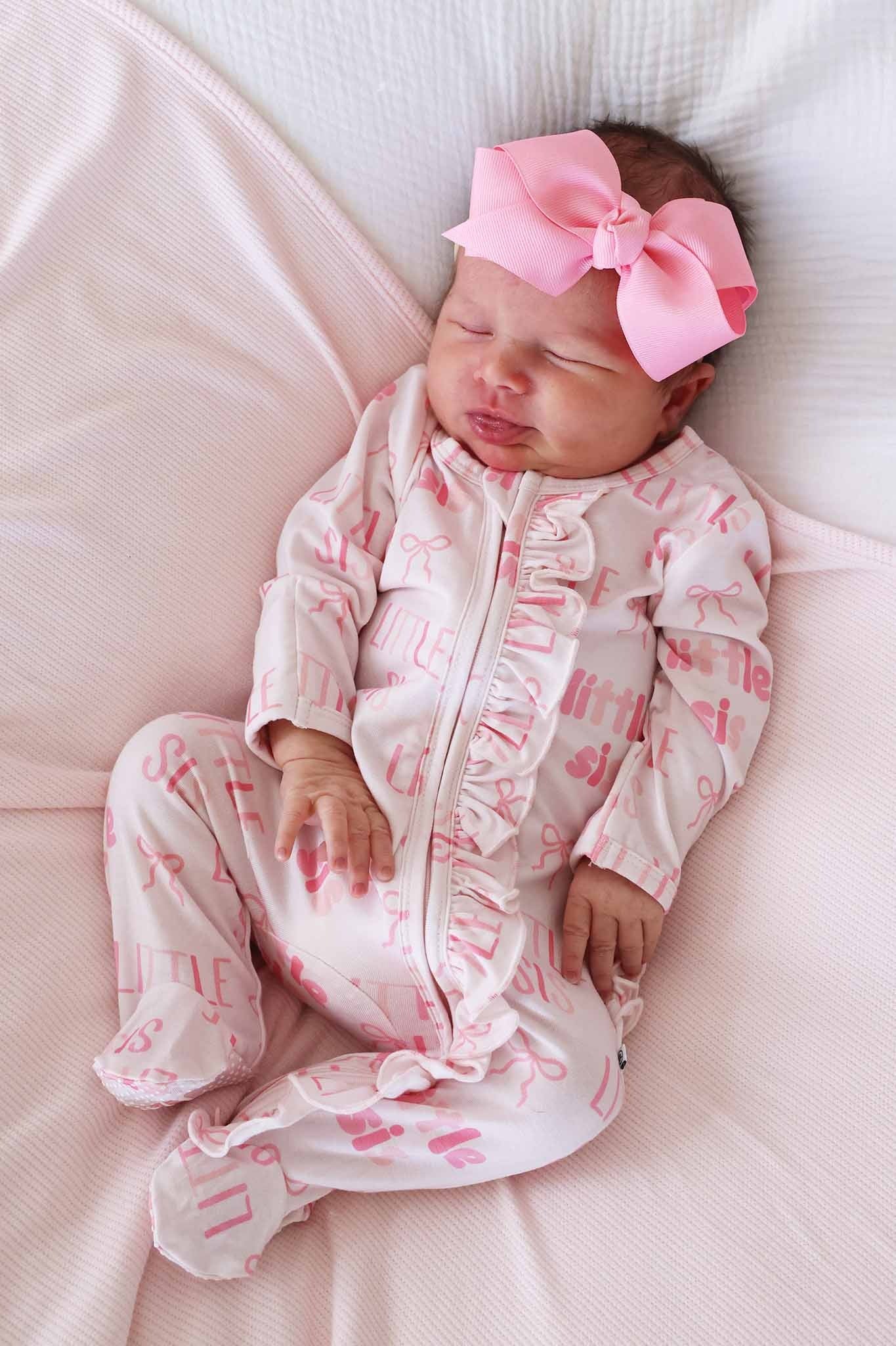 Ruffle Zipper Footie | Little Sis