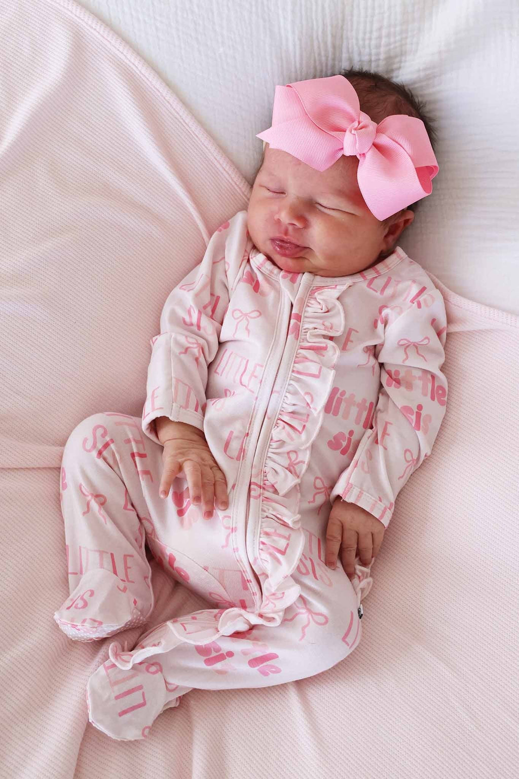 Ruffle Zipper Footie | Little Sis