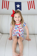 Two Piece Short Pajama Set | Red, White & Cool
