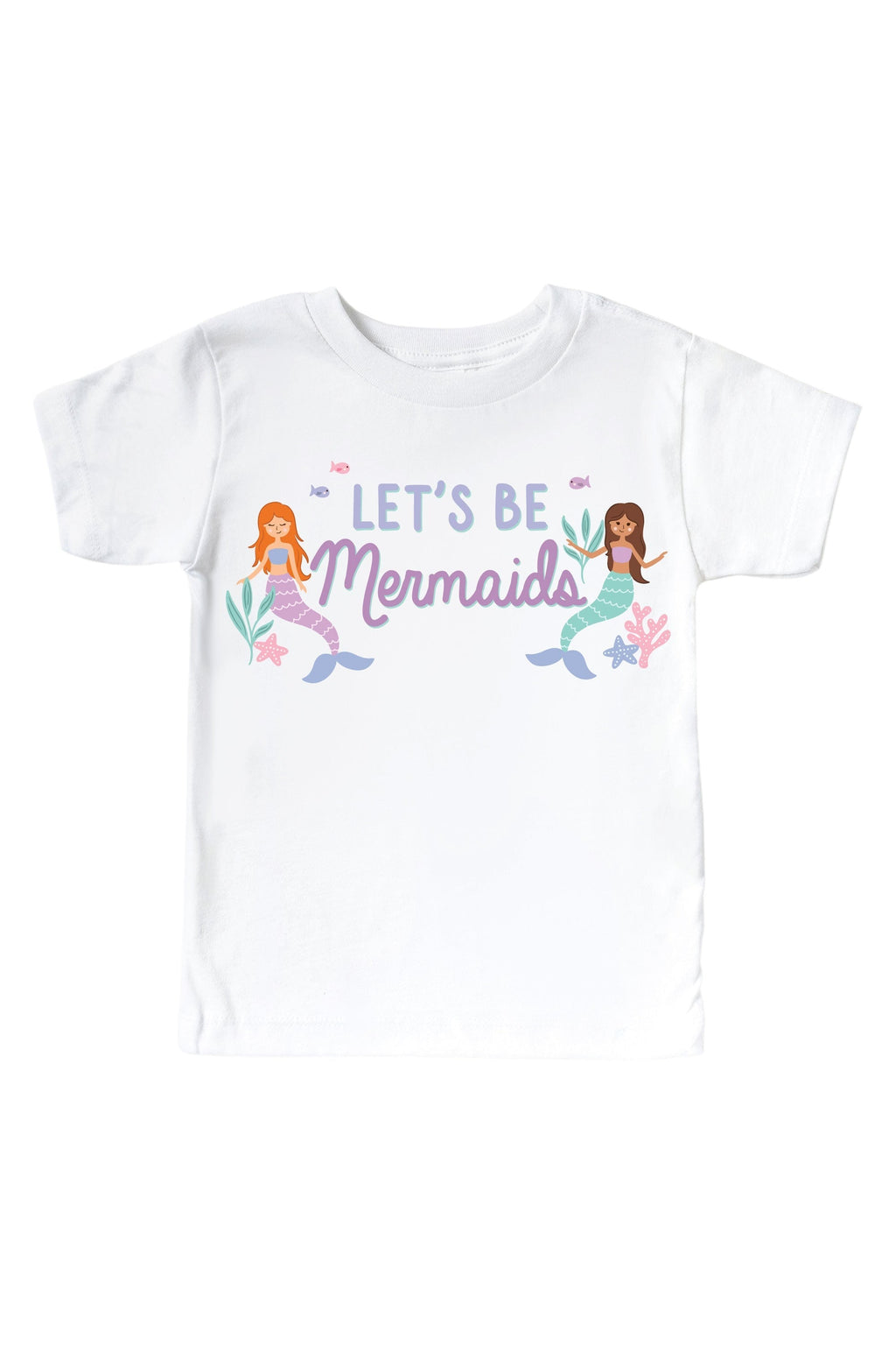 Let's Be Mermaids Graphic Bodysuit & Kids Tee | White