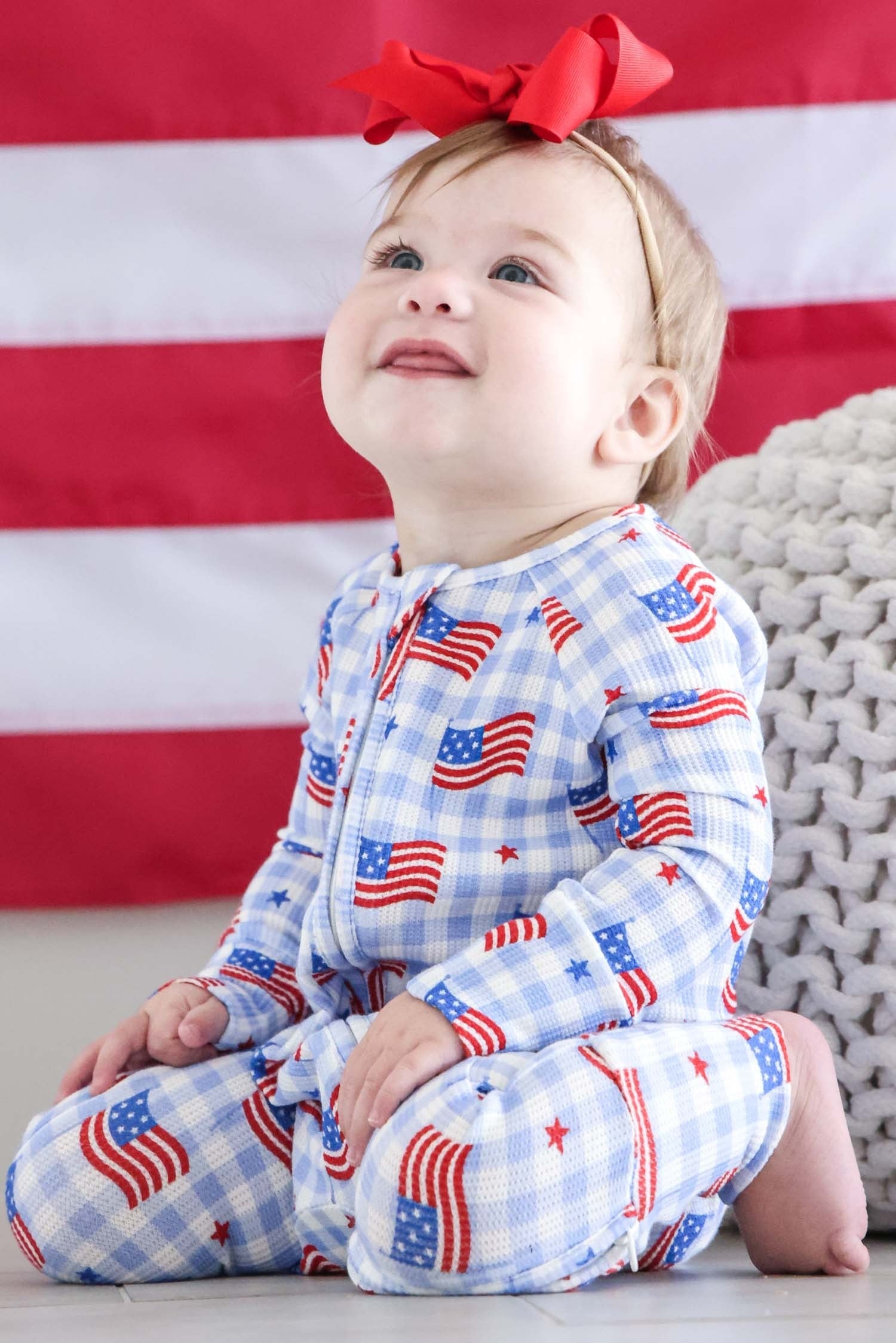 Bamboo Waffle Convertible Zip Romper | Star-Spangled Picnic