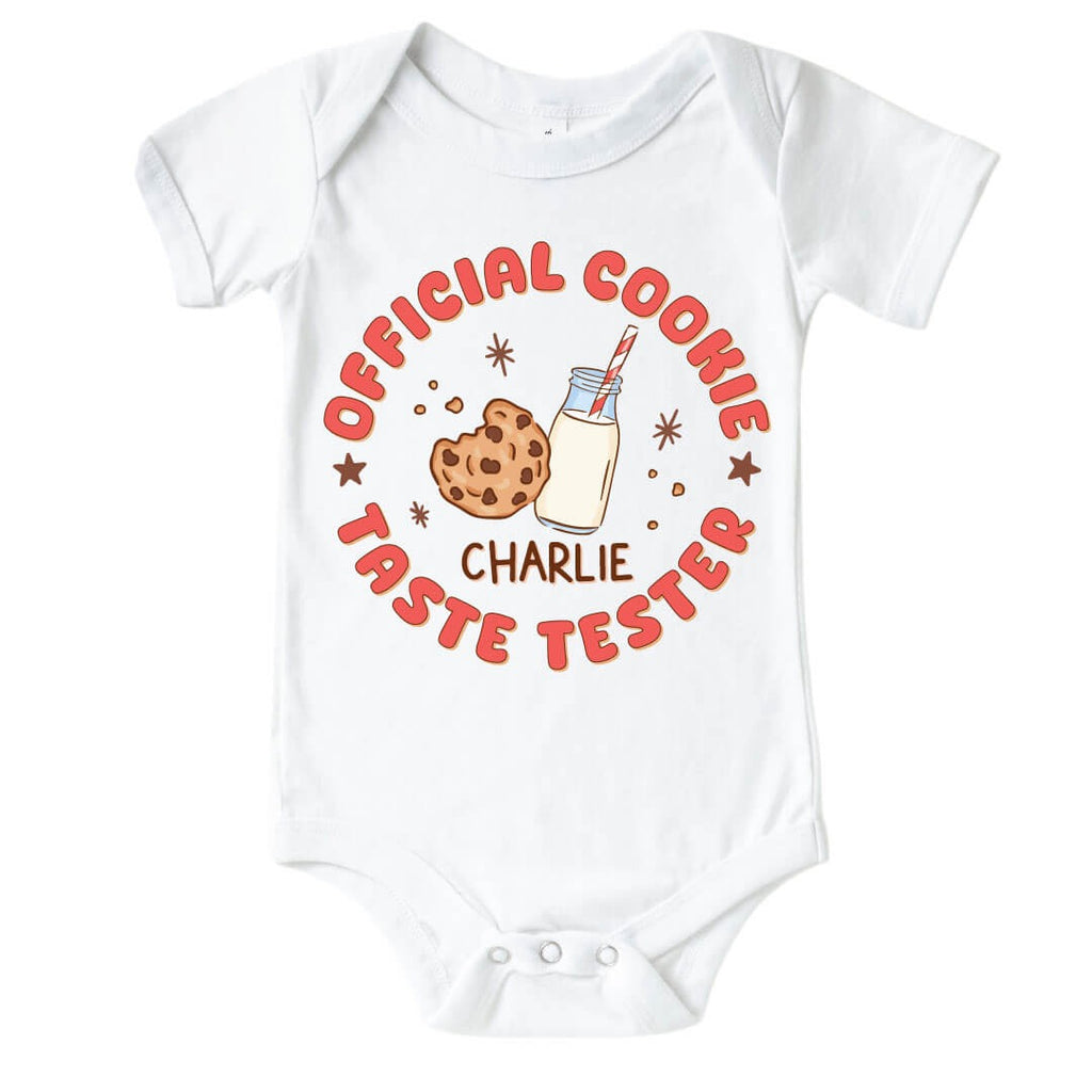 Personalized Official Cookie Tester Graphic Bodysuit & Kids Tee | White
