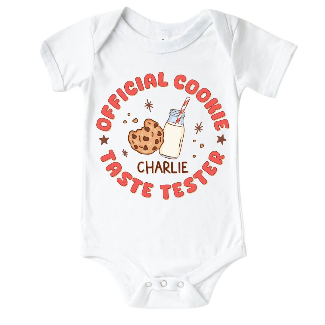 Personalized Official Cookie Tester Graphic Bodysuit & Kids Tee | White