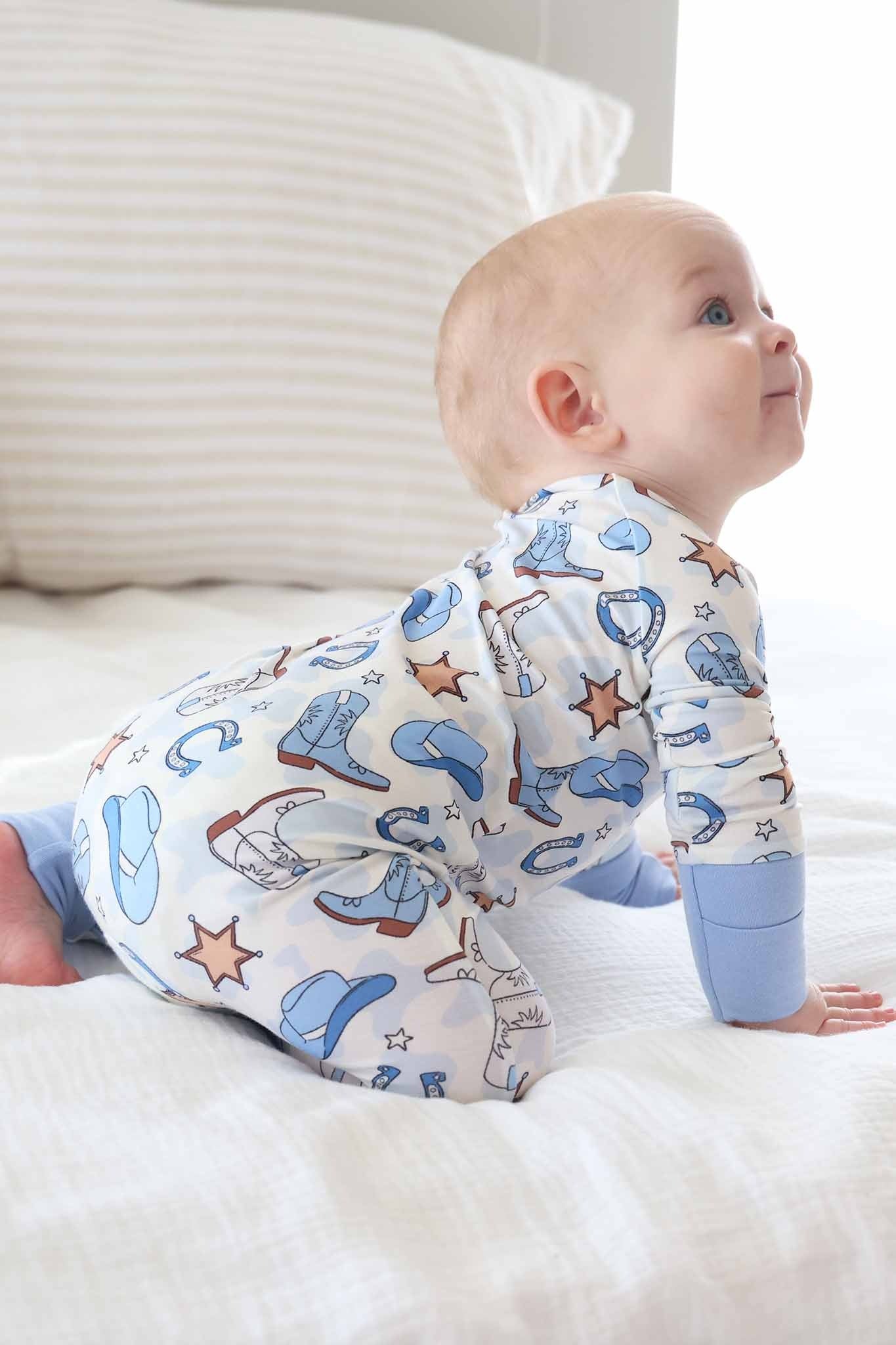 Rodeo Dreams Convertible Bamboo Zip Romper | Blue