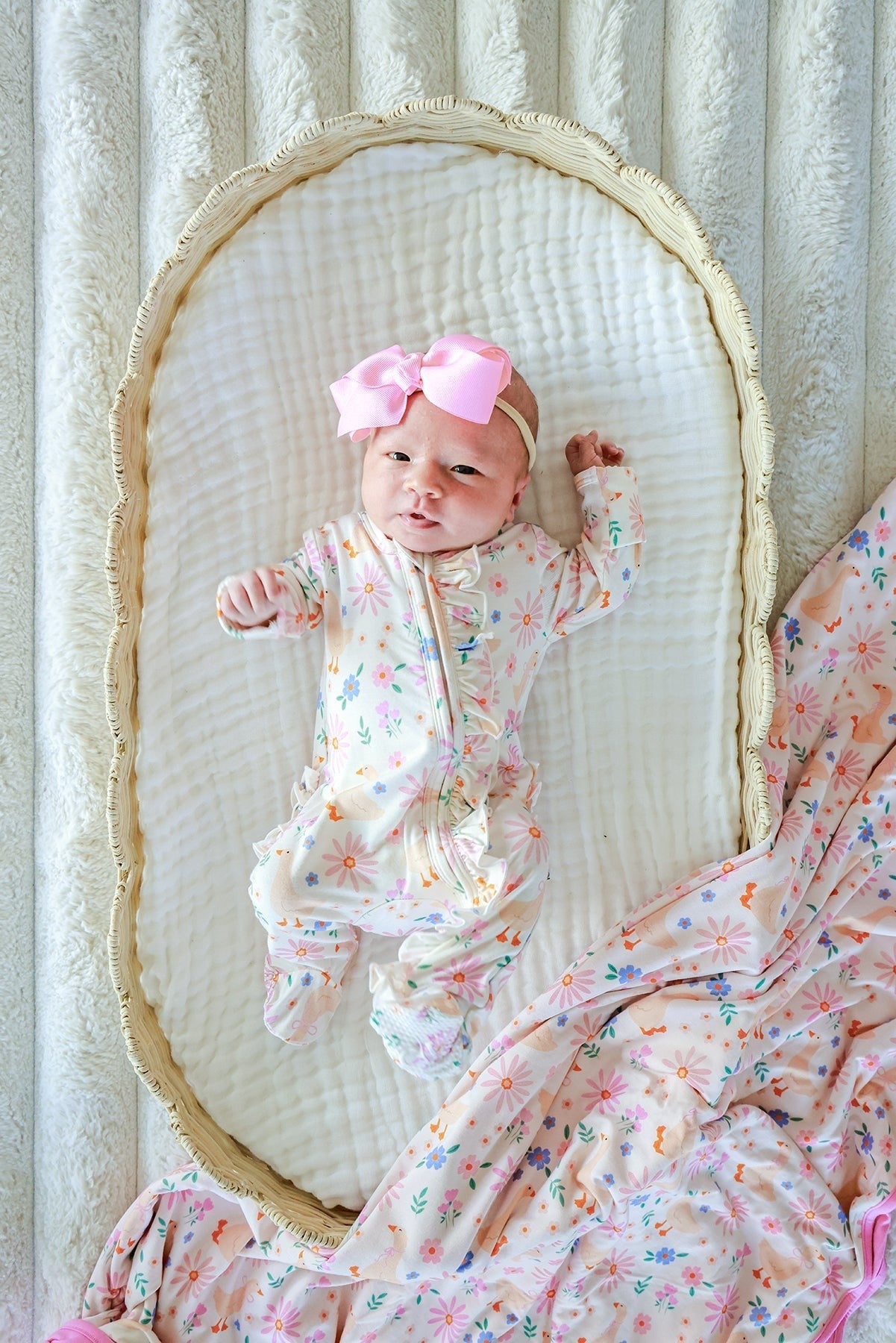 Ruffle Bamboo Zipper Footie | Loosey Goose