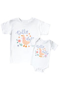 Dilly Dally Graphic Bodysuit & Kids Tee | White