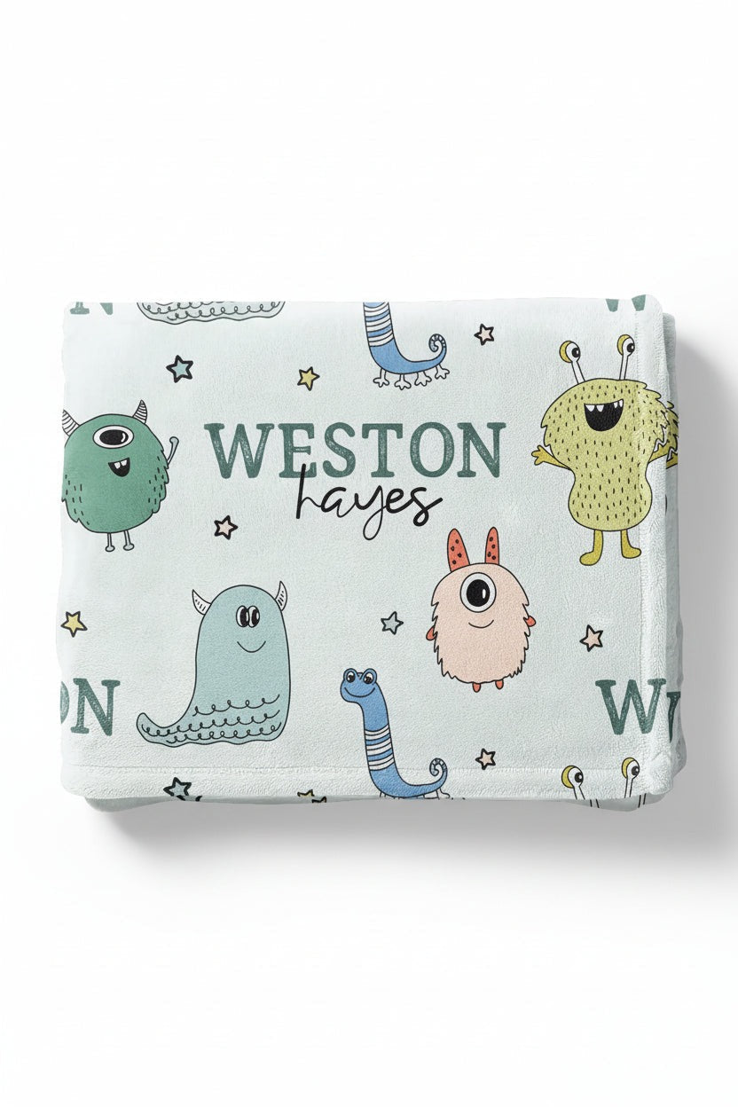 Monster Mash Personalized Kids Blanket