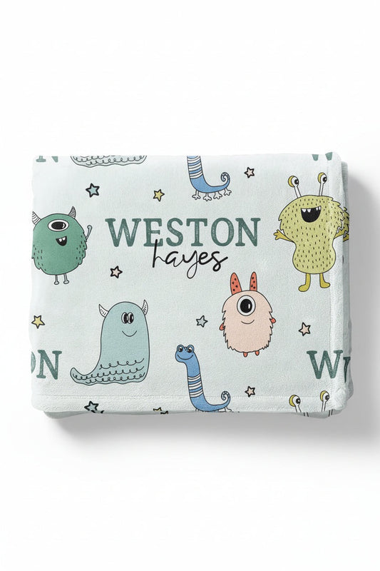 Monster Mash Personalized Kids Blanket