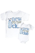 New To The Club Blue Graphic Bodysuit & Kids Tee | White