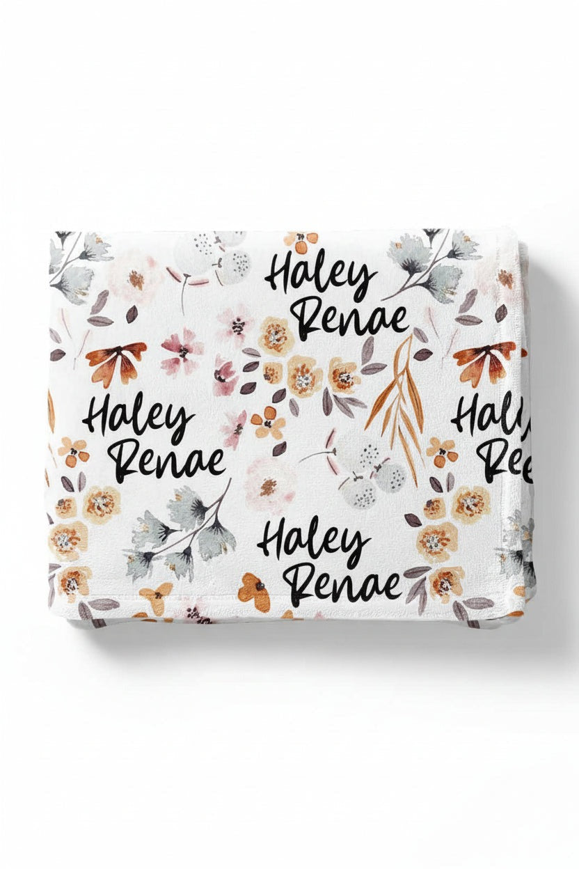 Lorelai's Floral Personalized Kids Blanket