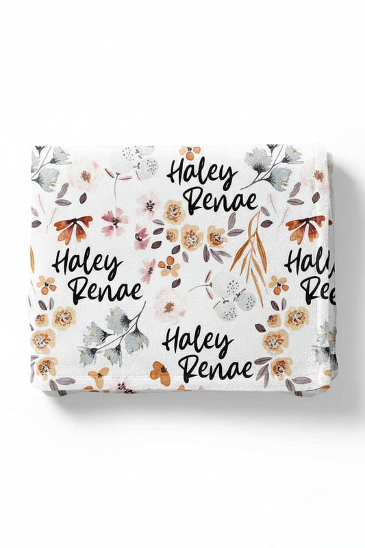 Lorelai's Floral Personalized Kids Blanket