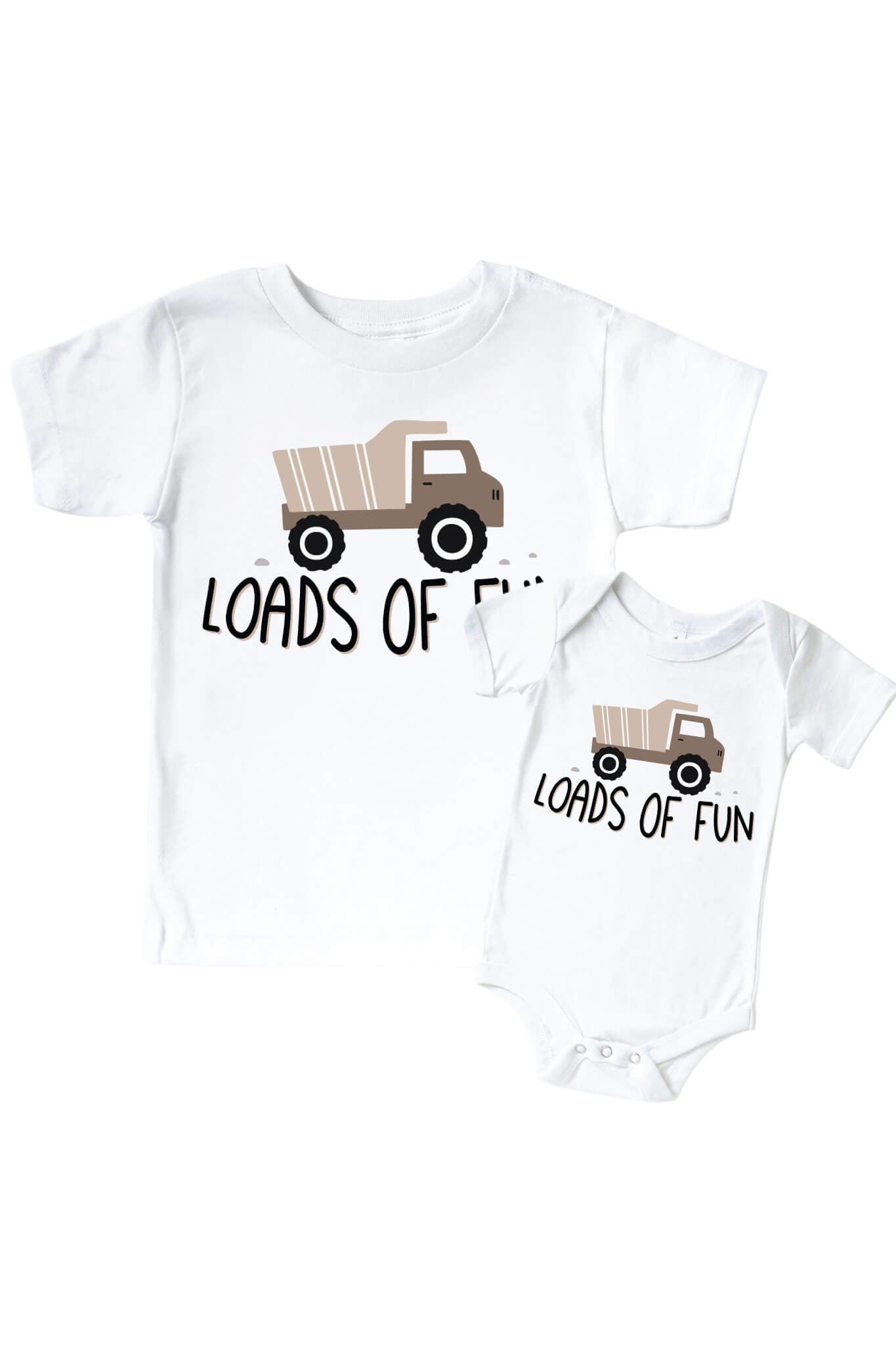 Loads Of Fun Graphic Bodysuit & Kids Tee | White
