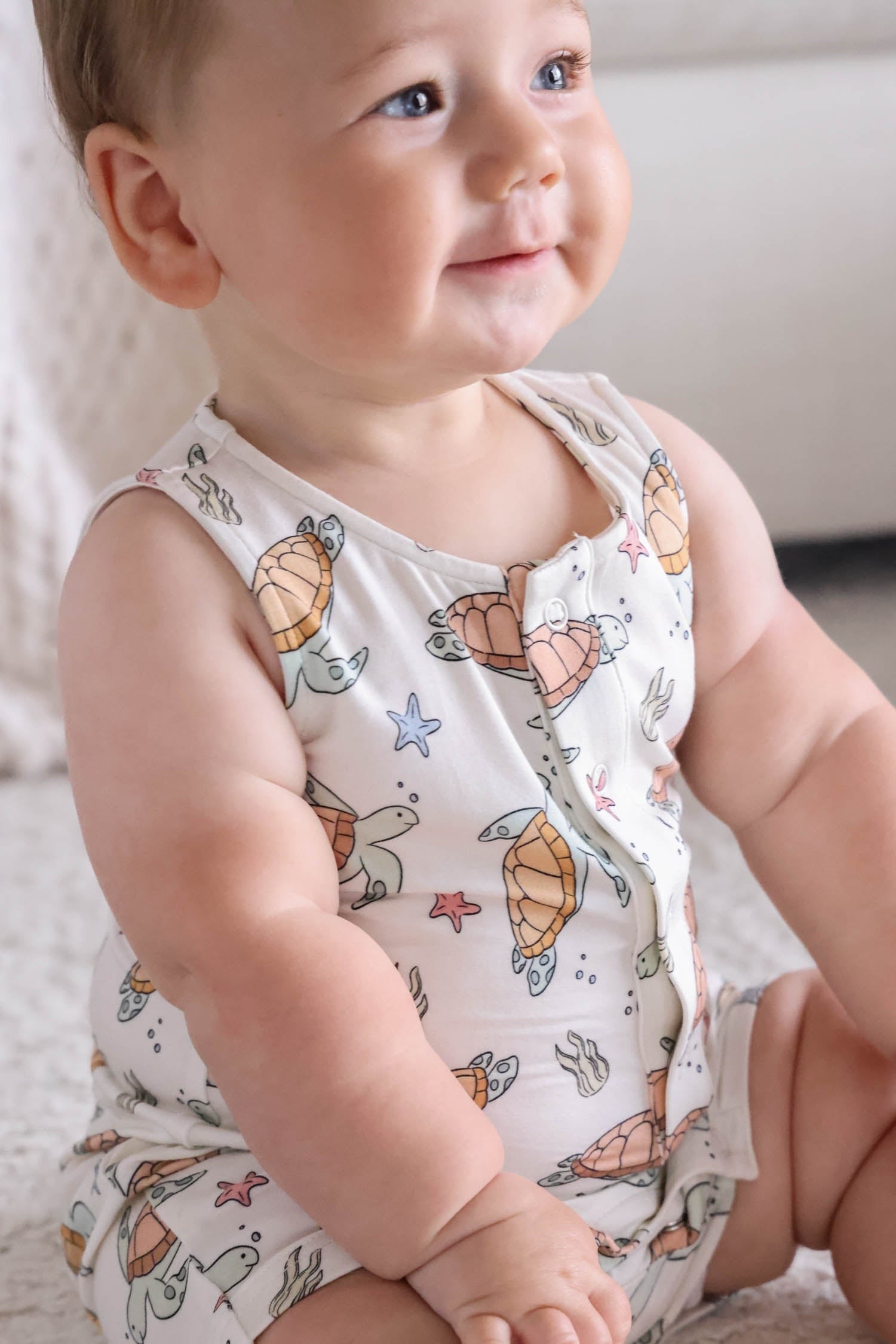 Sleeveless Snap Romper | Turtley Rad