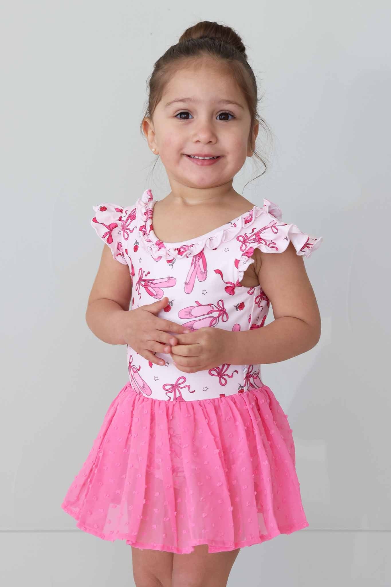 Swiss Dot Leotard | Pink Pirouette