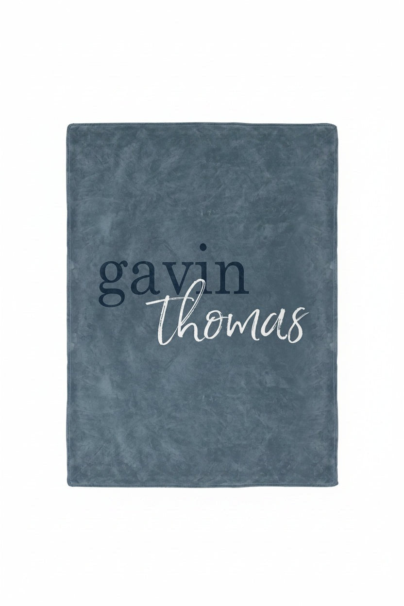 Color Story | Dusty Blue Personalized Toddler Blanket