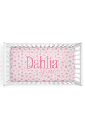 Ribbon & Roses Personalized Crib Sheet | Pink