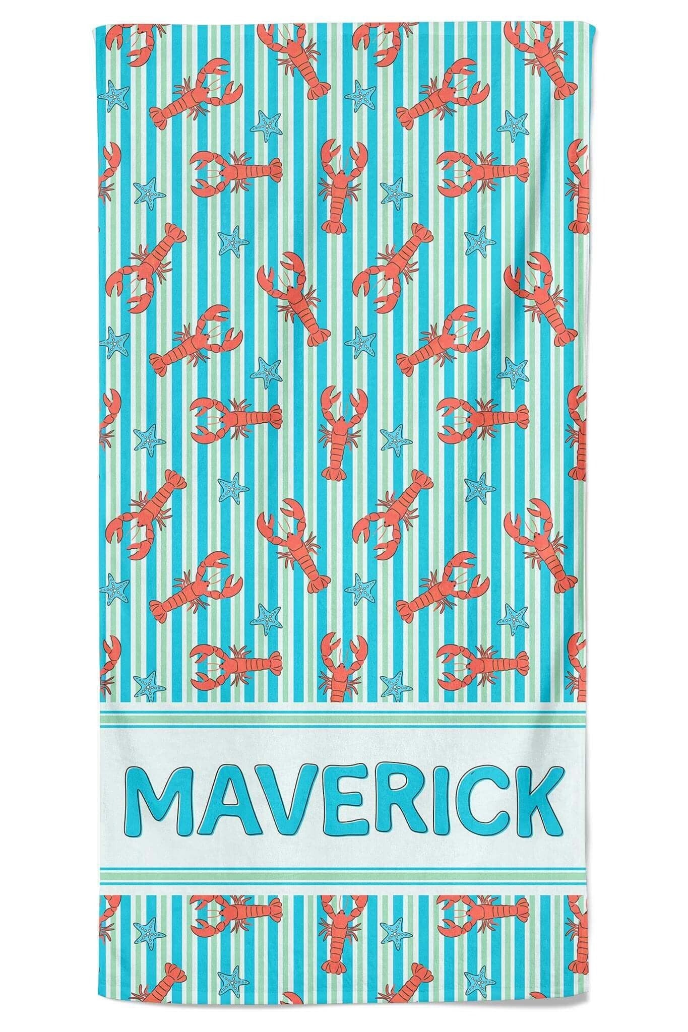 Pinch Me Personalized Kids Beach Towel | Blue