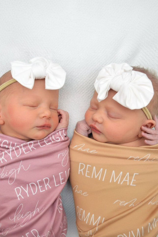 Solid White Knit Bow Headband