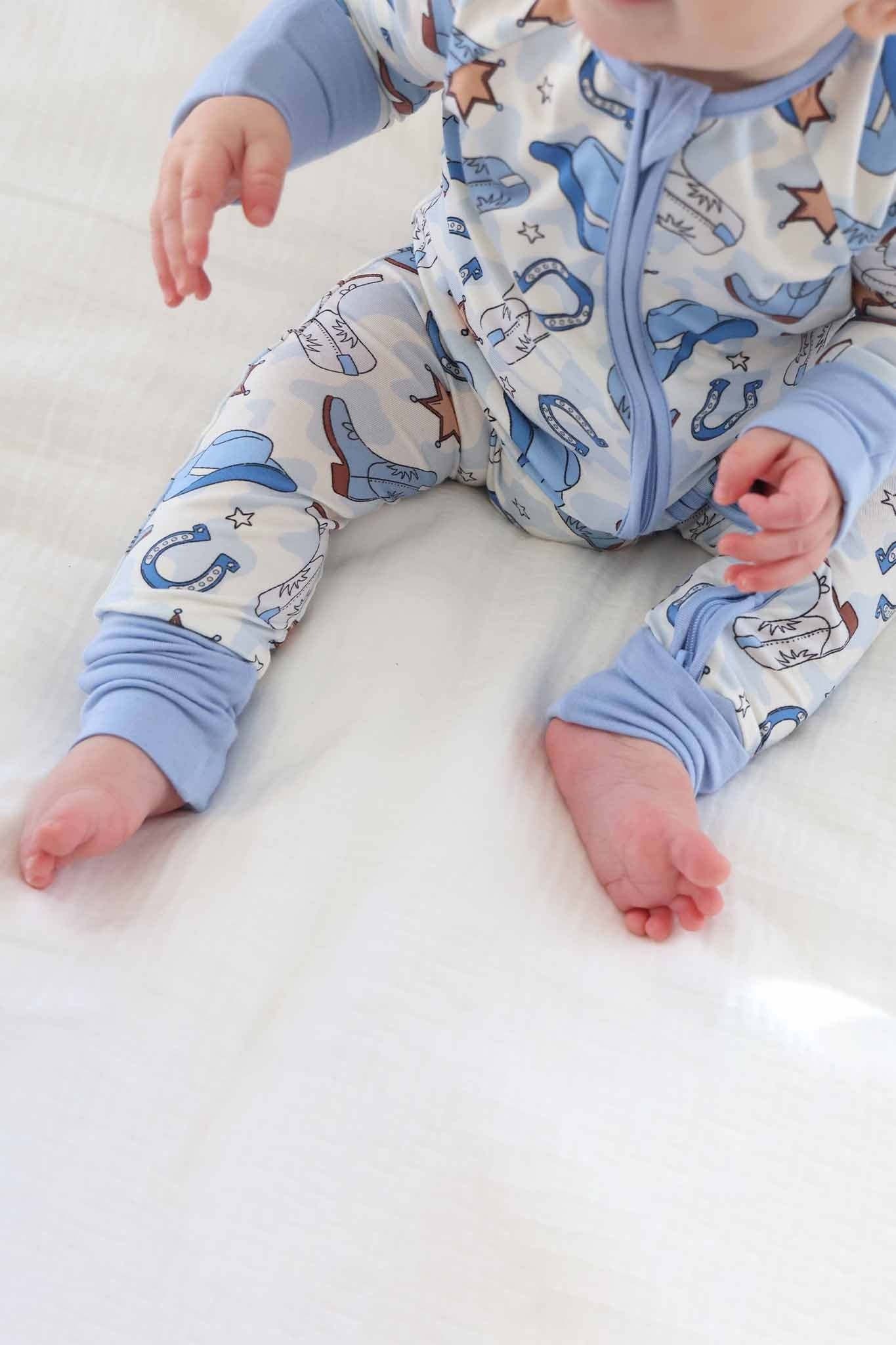 Rodeo Dreams Convertible Bamboo Zip Romper | Blue