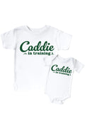 Caddie In Training Graphic Bodysuit & Kids Tee | White