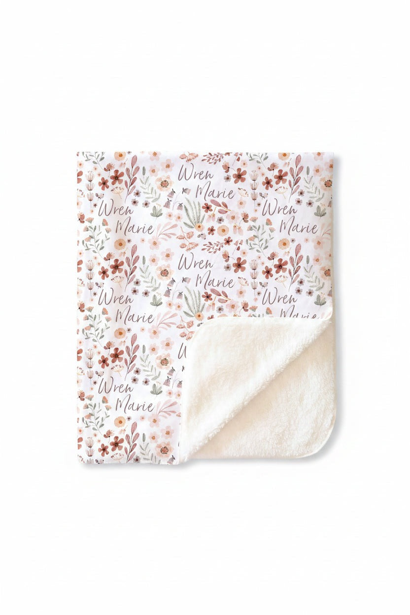 Wren's Wildflower Personalized Toddler Blanket