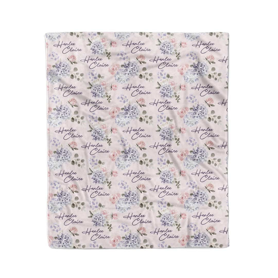 Henlee's Hydrangea Personalized Kids Blanket
