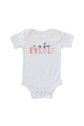 Personalized Pink Name Graphic Bodysuit | White
