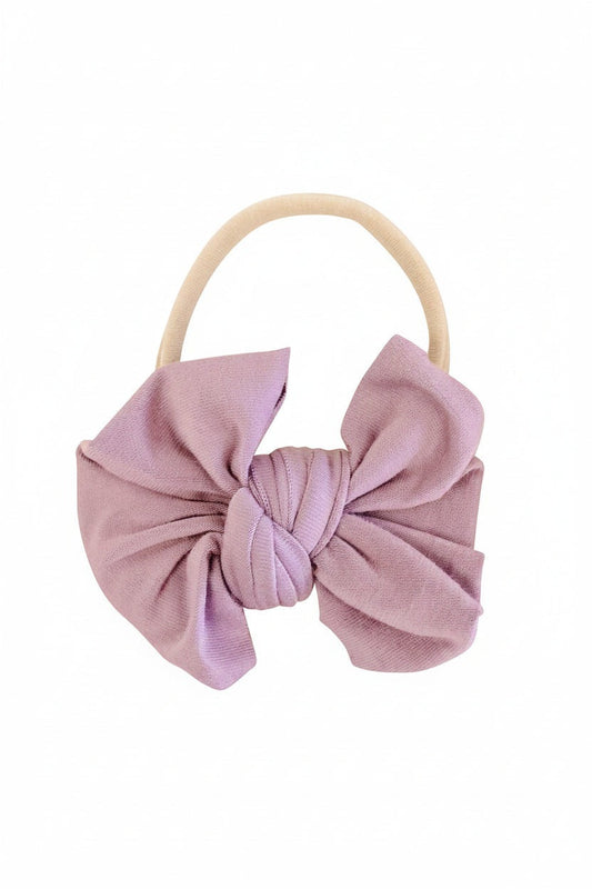 Solid Dusty Purple Knit Bow Headband
