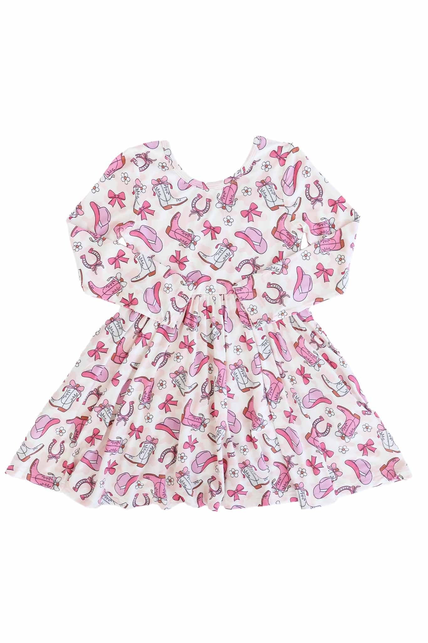 Long Sleeve Twirl Dress | Rodeo Dreams Pink