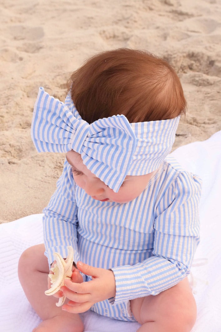 Swim Bow | Seersucker Blue