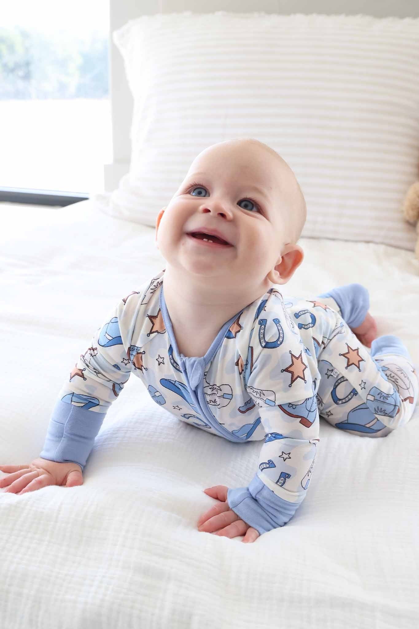 Rodeo Dreams Convertible Bamboo Zip Romper | Blue