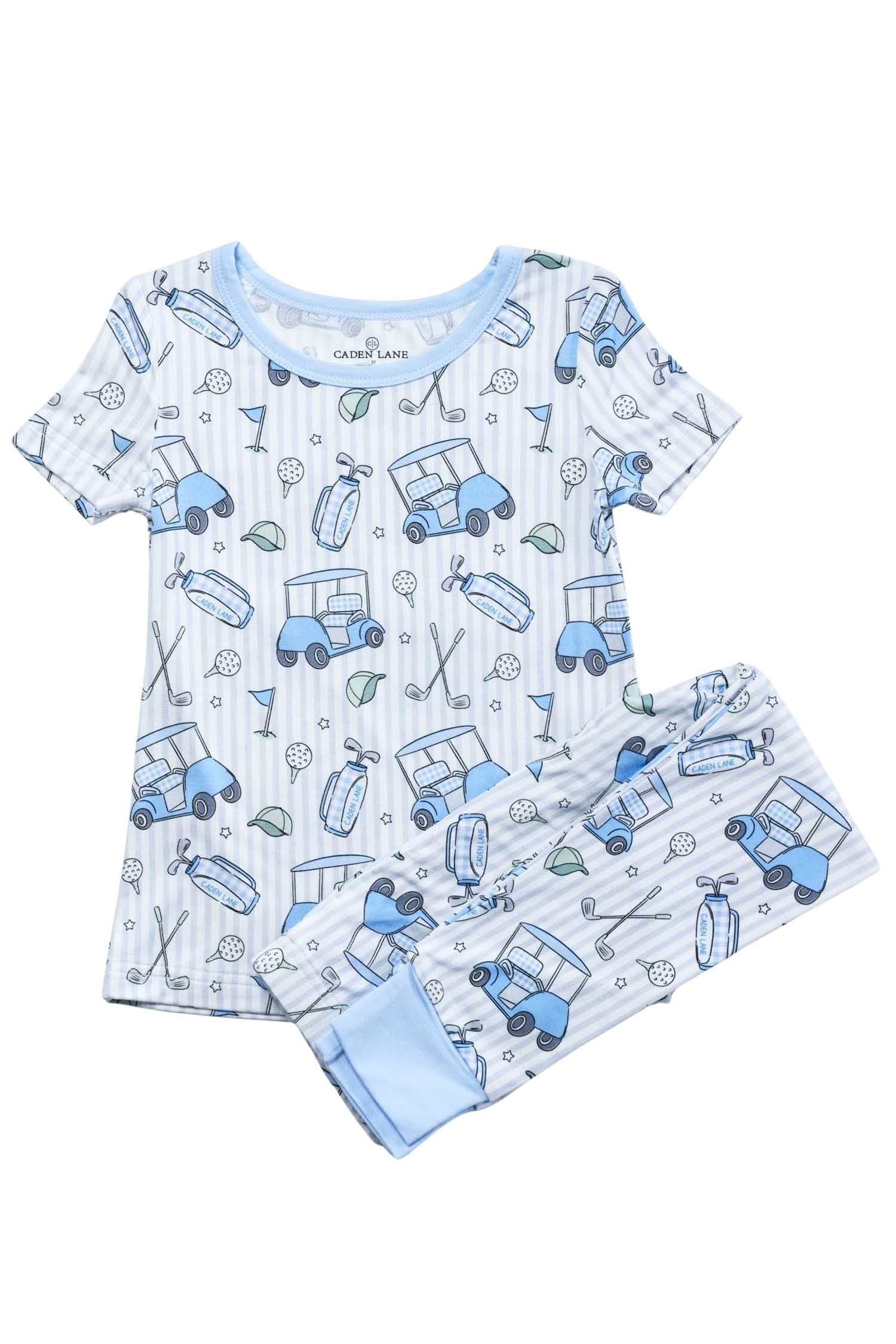 Two Piece Bamboo Pajama Set | Caddie Crew Blue