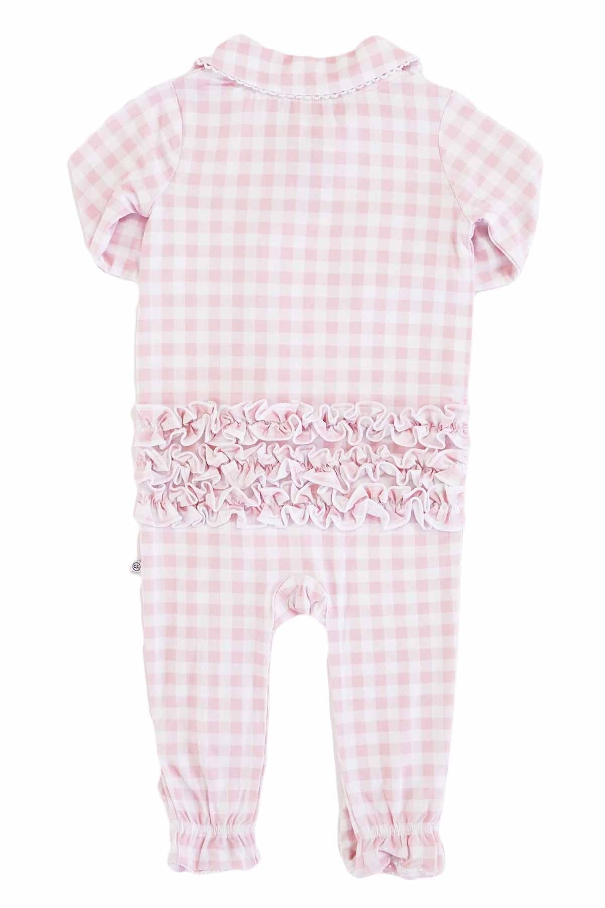 Peter Pan Collar Ruffle Zipper Footie