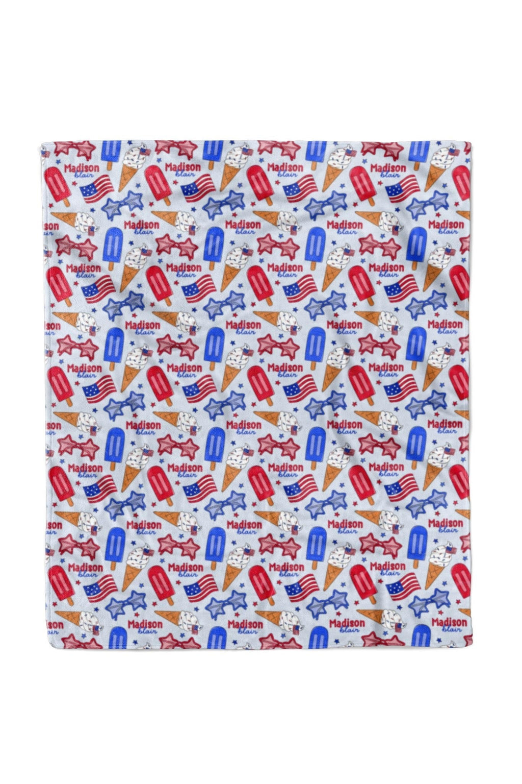 Personalized Kids Blanket | Red, White & Cool