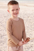 Long Sleeve Rash Guard Shirt | Sandy Mocha