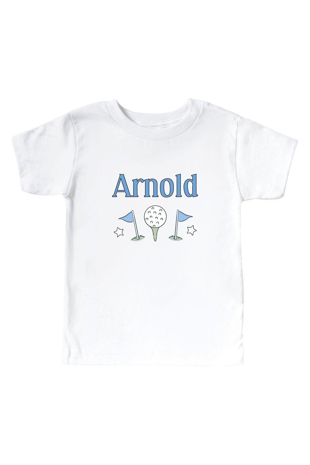 Personalized Caddie Crew Blue Graphic Bodysuit & Kids Tee | White