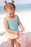 One-Piece Skirt with Bow Back | Multicolor Seersucker Wholesale