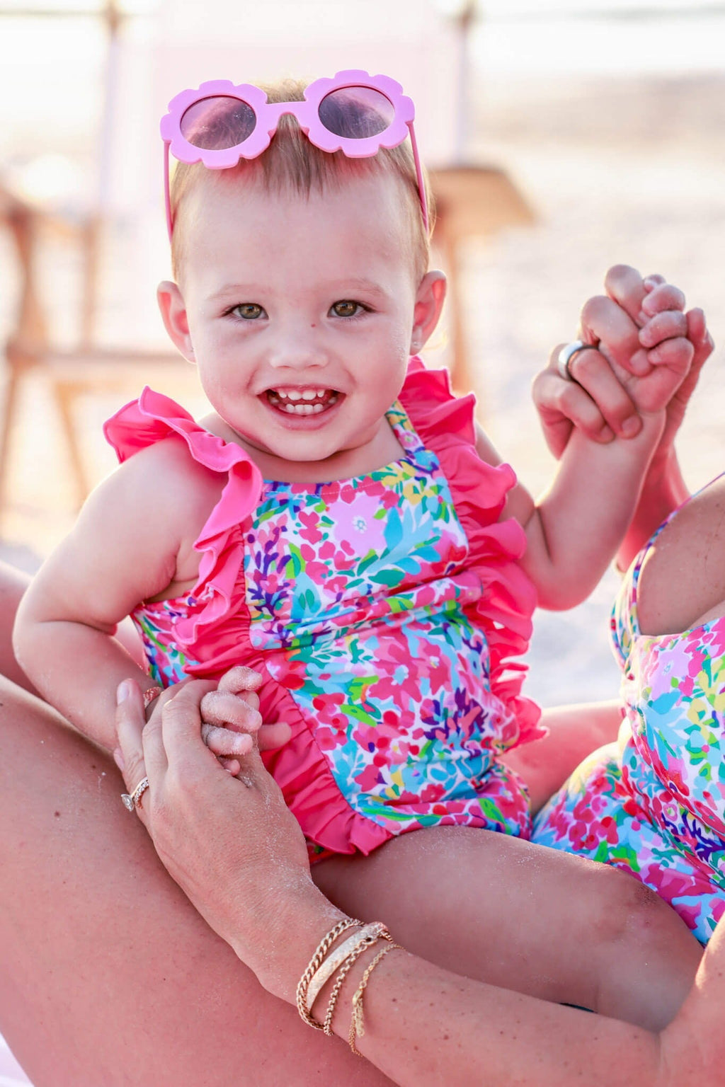 Double Ruffle Bow Back One Piece | Petal Splash