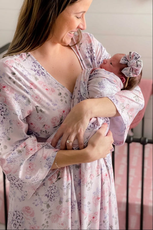 Henlee's Hydrangea Knit Maternity Robe