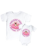 Swim Club Pink Graphic Bodysuit & Kids Tee | White