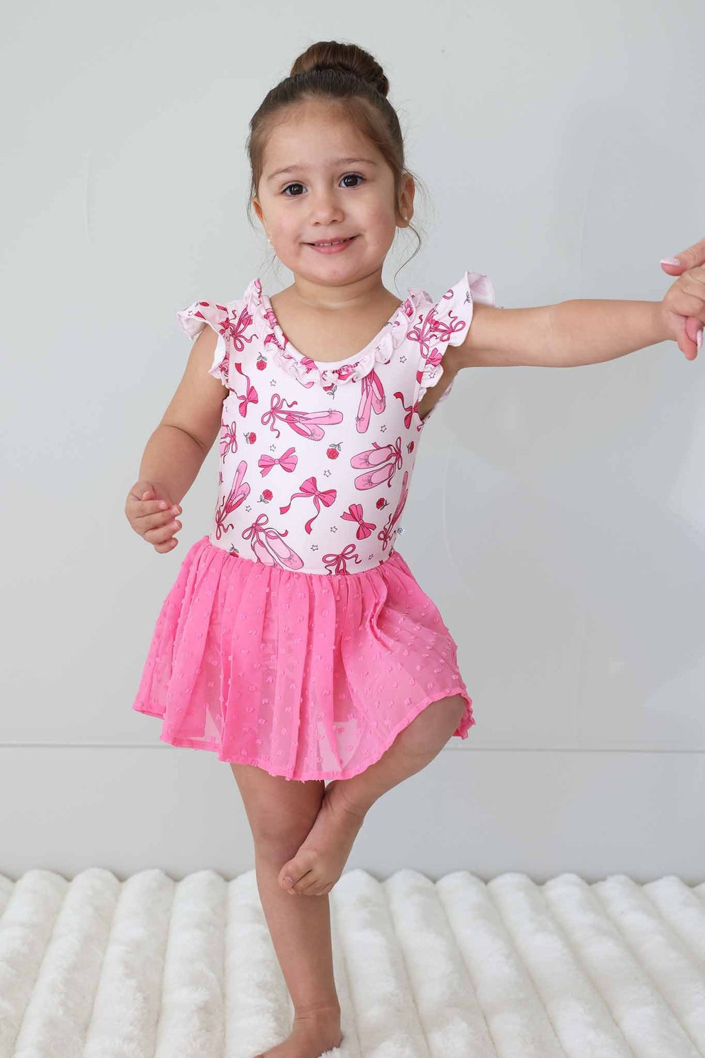 Swiss Dot Leotard | Pink Pirouette