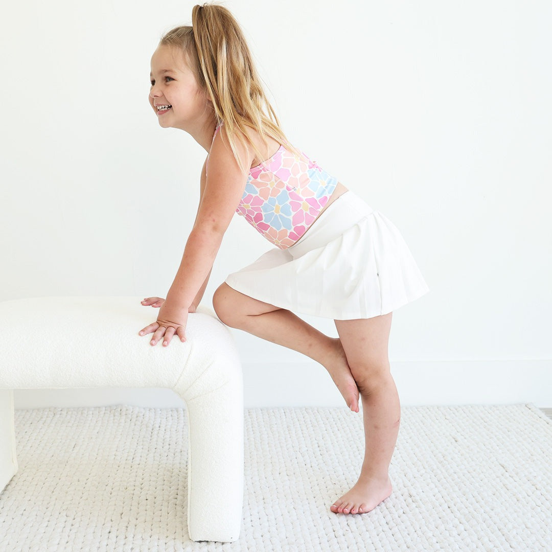 Kids CloudActiveTM Athletic Pleated Skirt | White