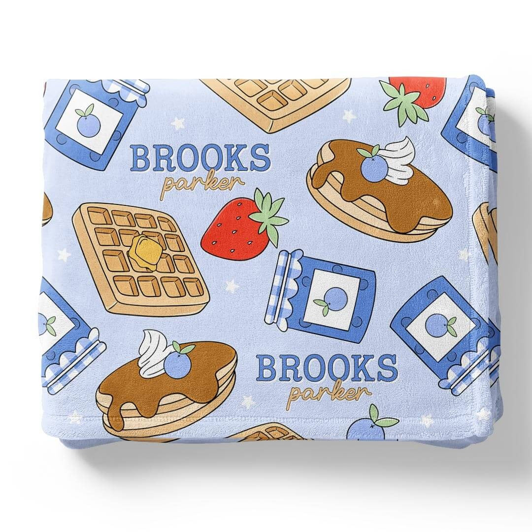 Sweet Stacks Personalized Kids Blanket | Blue