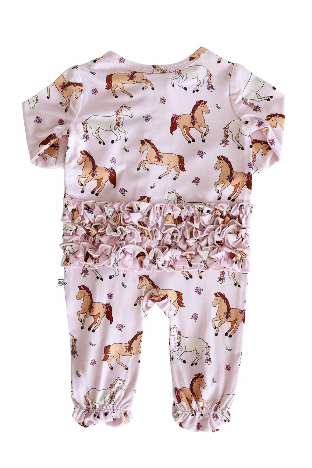 Ruffle Zipper Footie | Pony Club Pink