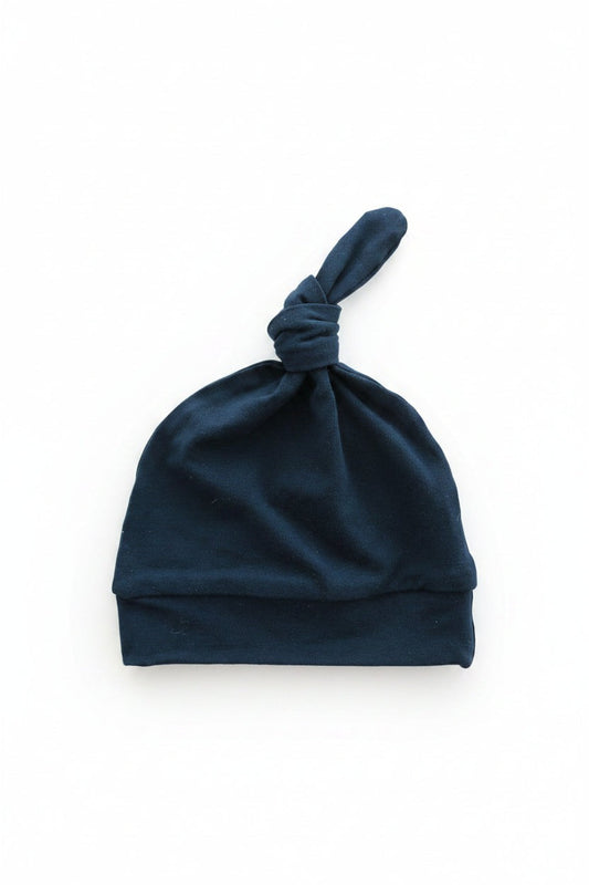 Solid Dark Navy Bamboo Knotted Hat