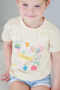 Personalized School Frames Kids Graphic Tee | Natural