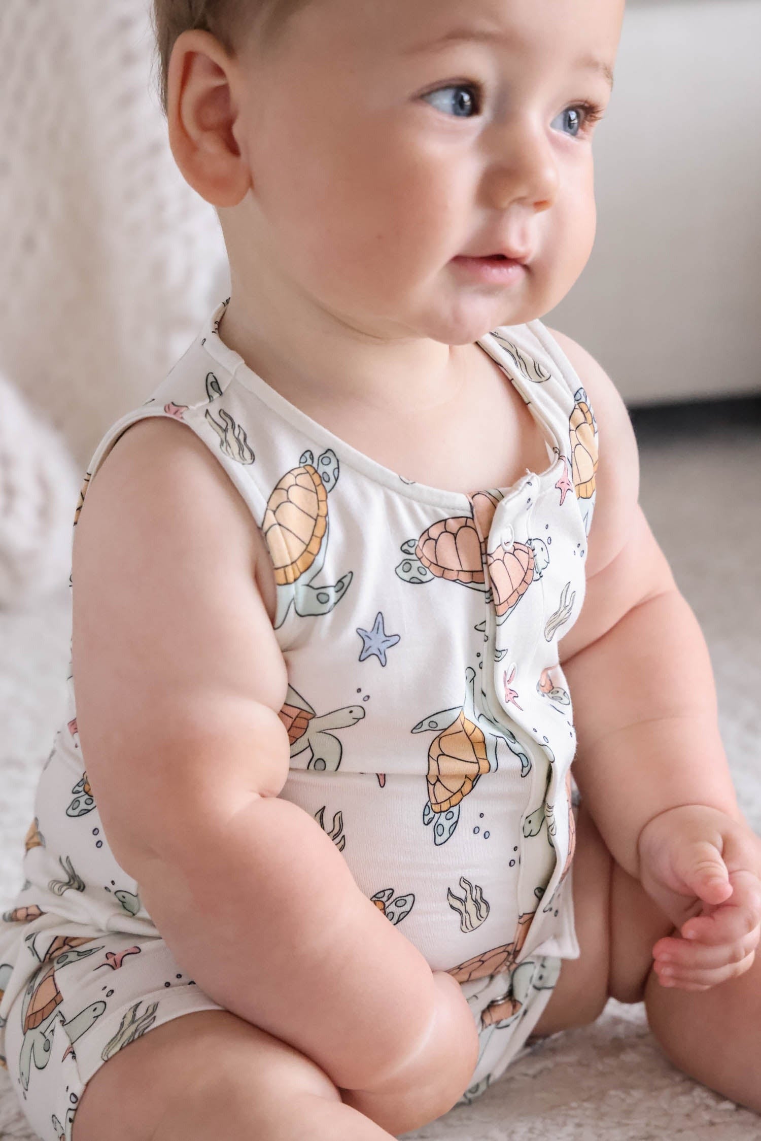 Sleeveless Snap Romper | Turtley Rad