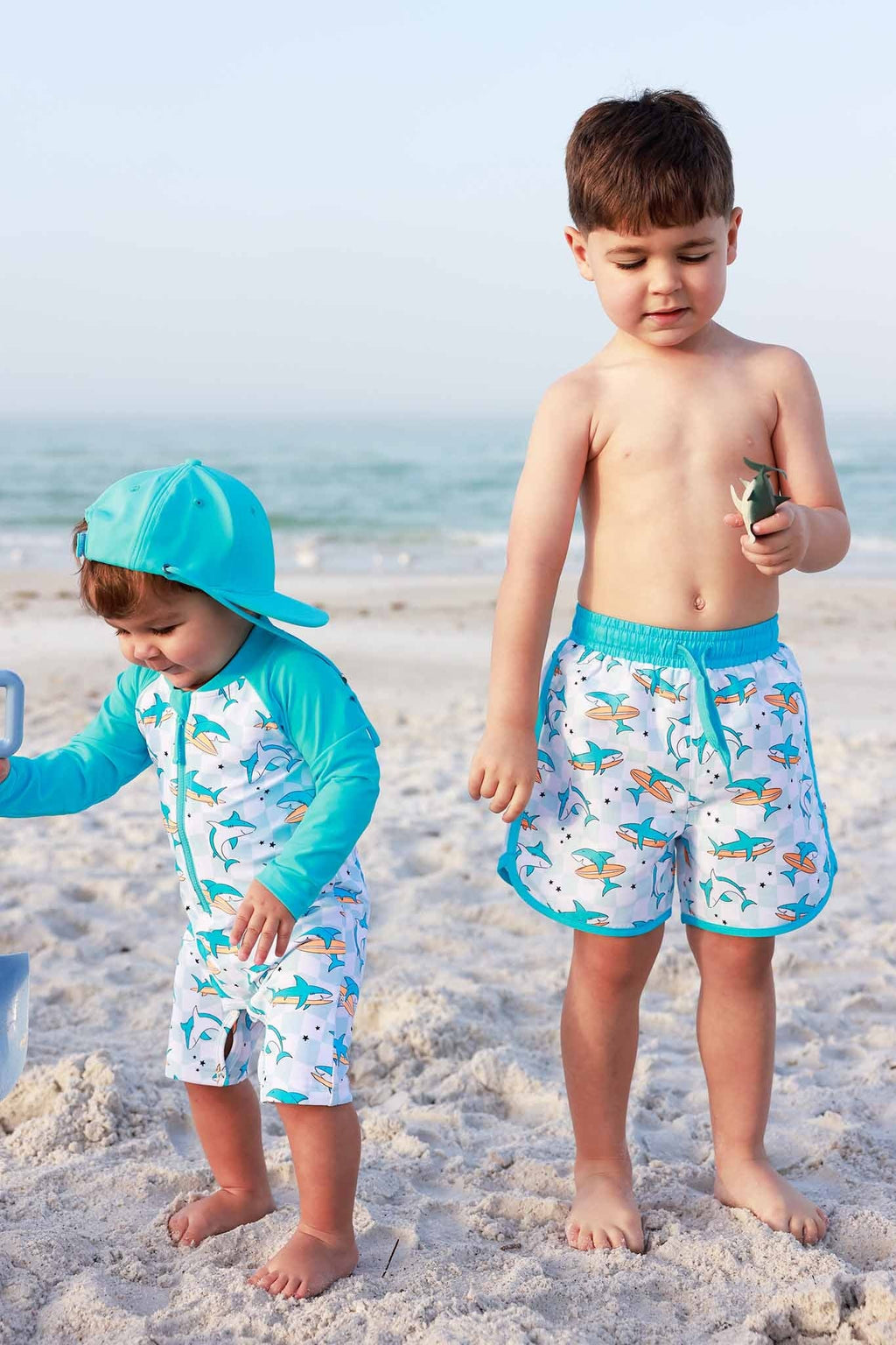 Long Sleeve Rash Guard Swim Romper Shortie | Totally Jawsome