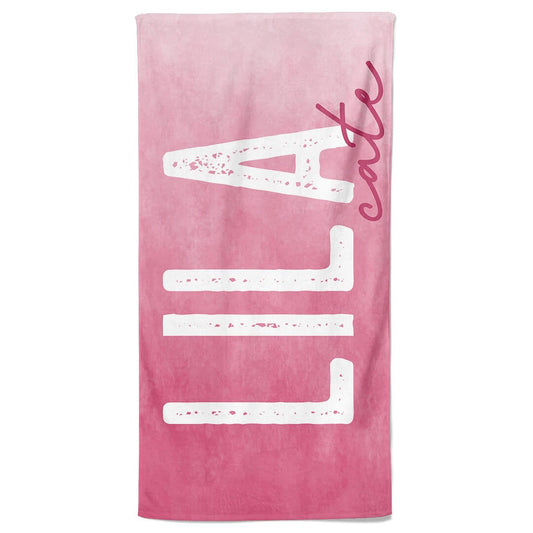 Fuchsia Ombre Personalized Kids Beach Towel
